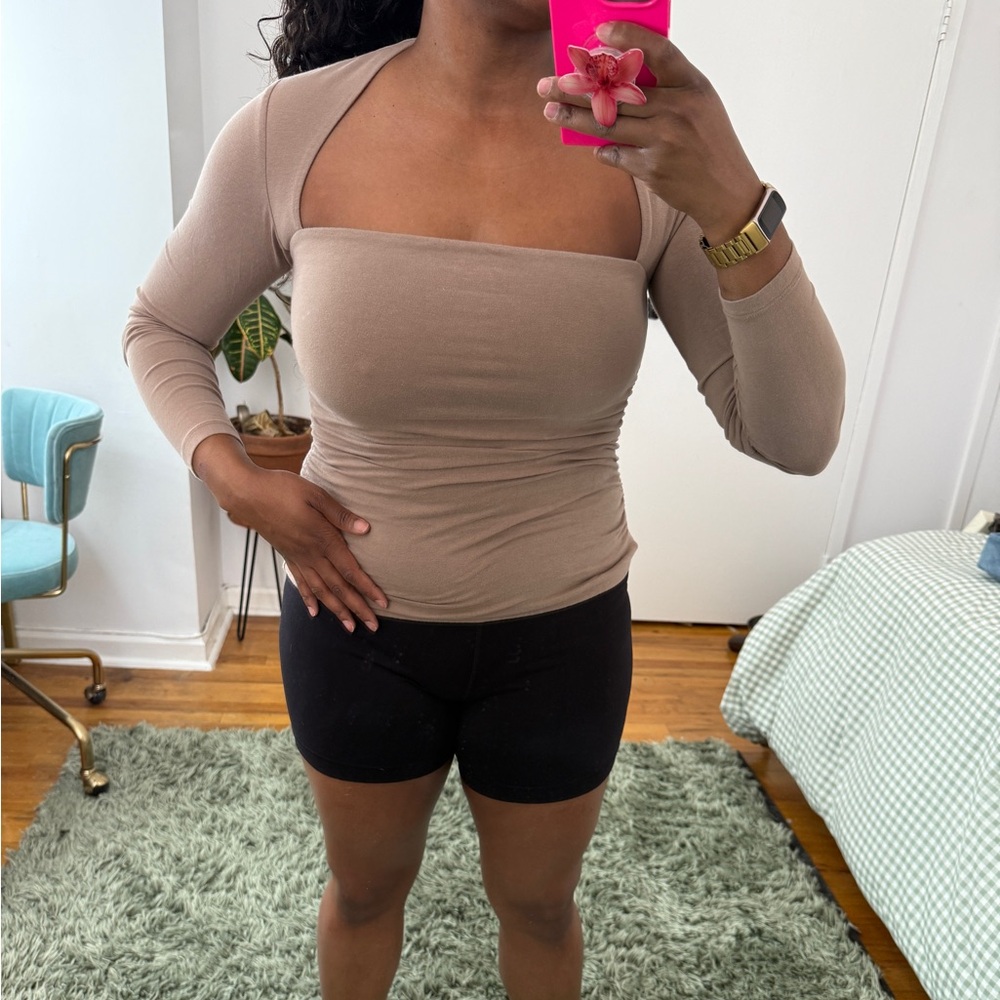 Women's Tan Long Sleeve Top